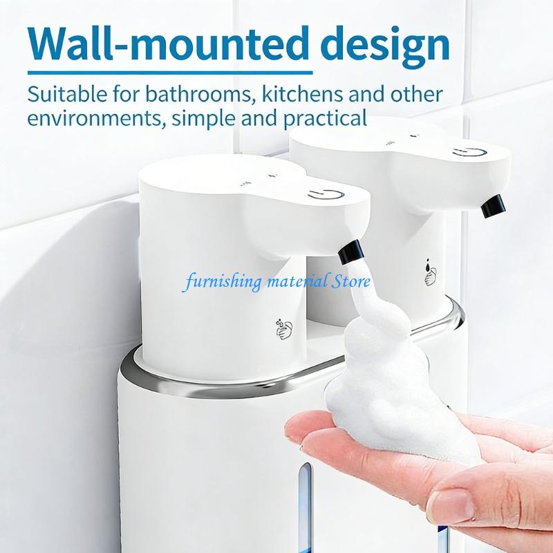 Y5GD Clean Motion Detecting Soap Dispenser Two 400ml Bottles Slip Resistant Base Perfect For Kitchen And Bathroom