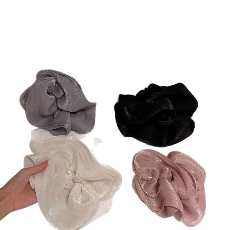 Soft Pleated Chiffon Flower Banana Hair Clips Anti Slip Holder Elegant Hair Clamp Women Daily Wedding Party Hair Accessories