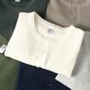 Męska koszulka z długim rękawem Henley Waflowy splot Ciężka Slim Fit Codzienna Vintage Wiosenna Warstwa bazowa Góra