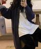 Korean High Neck Women's Knit Cardigan Sweater - Single Breasted, Solid Color, Long Sleeve, Autumn Winter Long Coat
