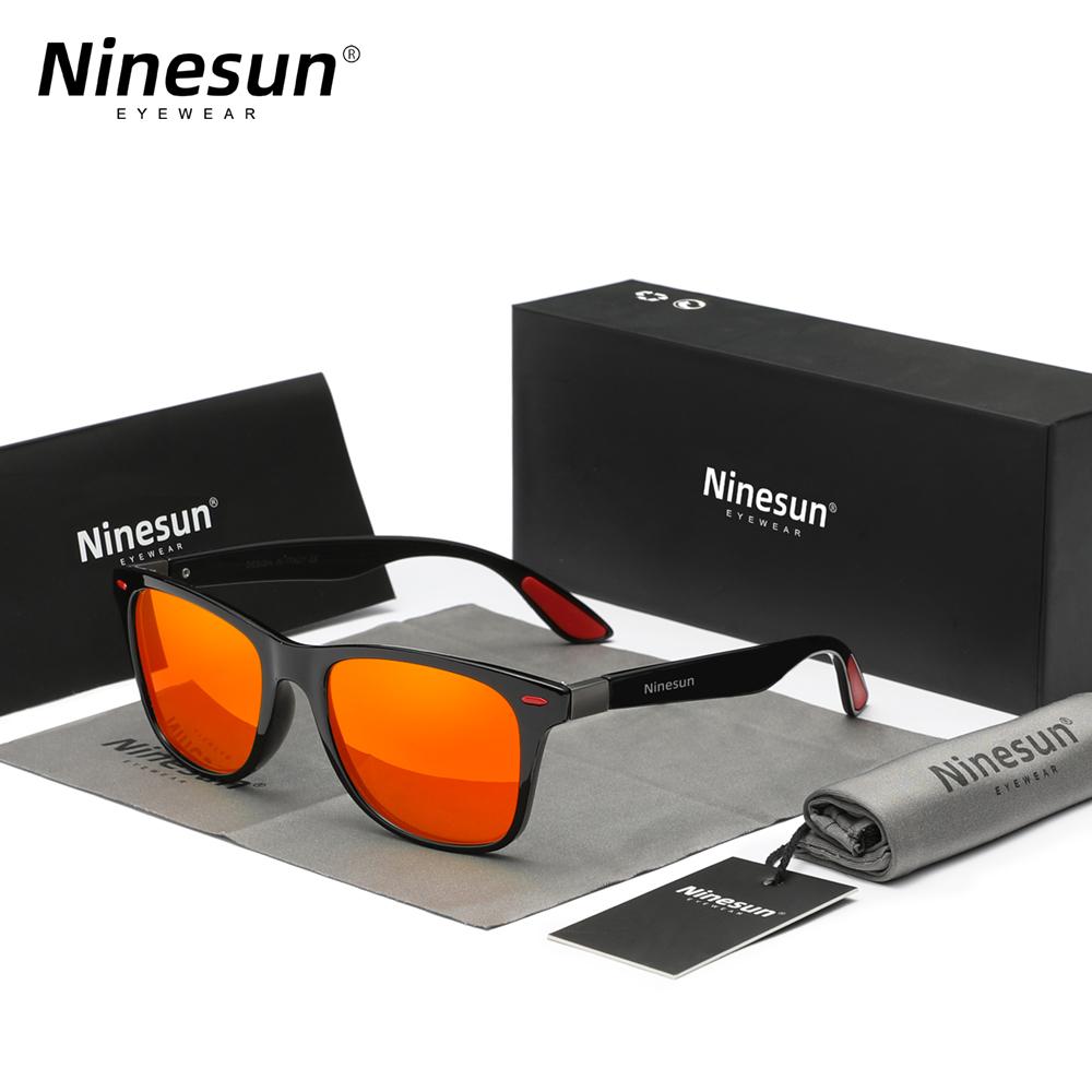 NINESUN Herren/Damen Klassische polarisierte Sonnenbrille Fahren Quadratische Große Rahmenbrille UV400 Lässig Urlaub Outdoor-Sportbrille