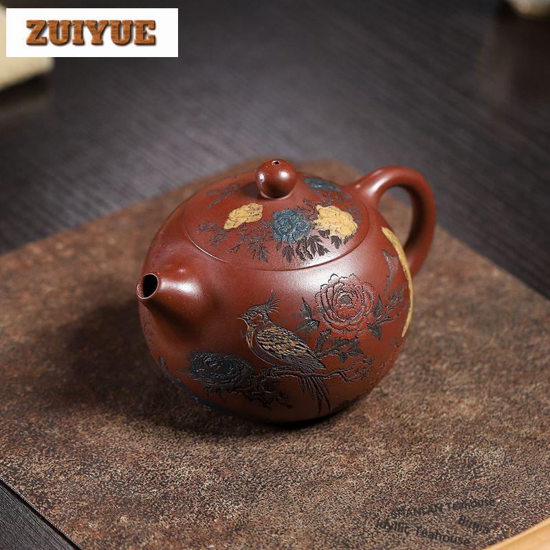 330ml Luxury Yixing Purple Clay Teapots Master Handmade Xishi Pot Raw Ore Plum Red Mud Kettle Zisha Tea Set Drinkware Collection