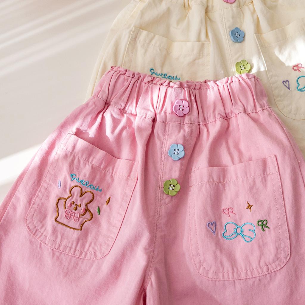 Girls' Lace Casual Pants Summer Sweet and Cute Embroidered Shorts Baby Korean Shorts