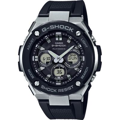 Pánské G-SHOCK GST-W300-1AJF [G-STEEL Radio Wave Solar Middle Size] Kulaté hodinky Černé Resin