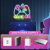 Dimmable Game On Neon Sign with 10 Brightness Levels USB Powered Neon Controller Sign Game Room Decor for Teenage Boys Kids