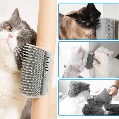 Cat Self Groomer for Indoor Cats Cat Face Scratcher Wall Corner Self Grooming Cat Brush Grooming Massage Brush Perfect Scratch Massager