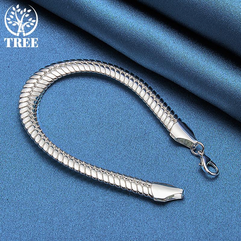 925 Sterling Silber 10 mm seitlicher Schlangenketten-Armbandschmuck