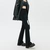 Black Suit Flared Pants Women's Spring Autumn High Waist Slit Trousers Elastic Slimming Trousers Korean Fashion