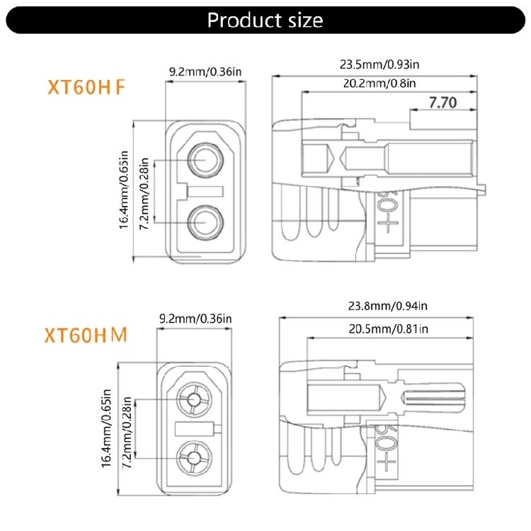 5/10 Pair XT60H Male Female Adapter Connectors For Remote Control Battery XT60H Clamping Type Power Socket Connectors