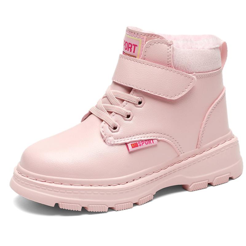 Genuine Leather Winter Boots For Boys Thick Warm Snow Shoes For Children Soft-soled Anti-slippery Teenager