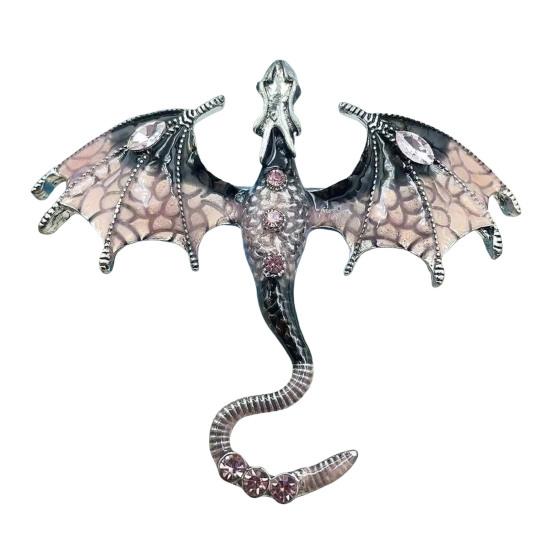 Winged Dragon Brooch Retro Colorful Dragon Brooch Pin Decorative Alloy Lapel Pin Clothes Accessory for Backpack Hats Jackets Decoration