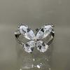 Elegant Water Drop Butterfly Ring for Women with High Carbon Simulated Moissanite Diamond