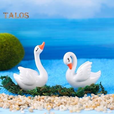 Mini Swan Model Anti-fading Decorative Resin Fashion Mini Craft Figurine Sculpture Mini Swan Model Garden Supply