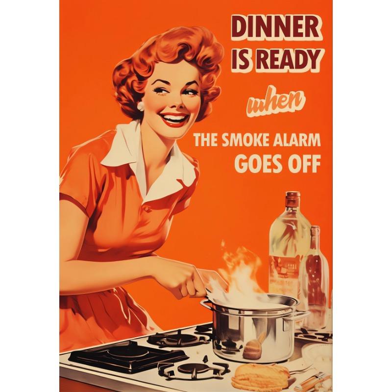 Retro Kitchen Cartoon Poster Vintage Food Humorous Wall Art Canvas Picture for Modern Kitchens Dining Room Decoration Home Gift