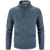 Men's Autumn & Winter Hong Kong Style Knitted Cardigan: Stand-Up Collar, Loose Fit, Fleece-Lined, Thick Woolen Sweater.