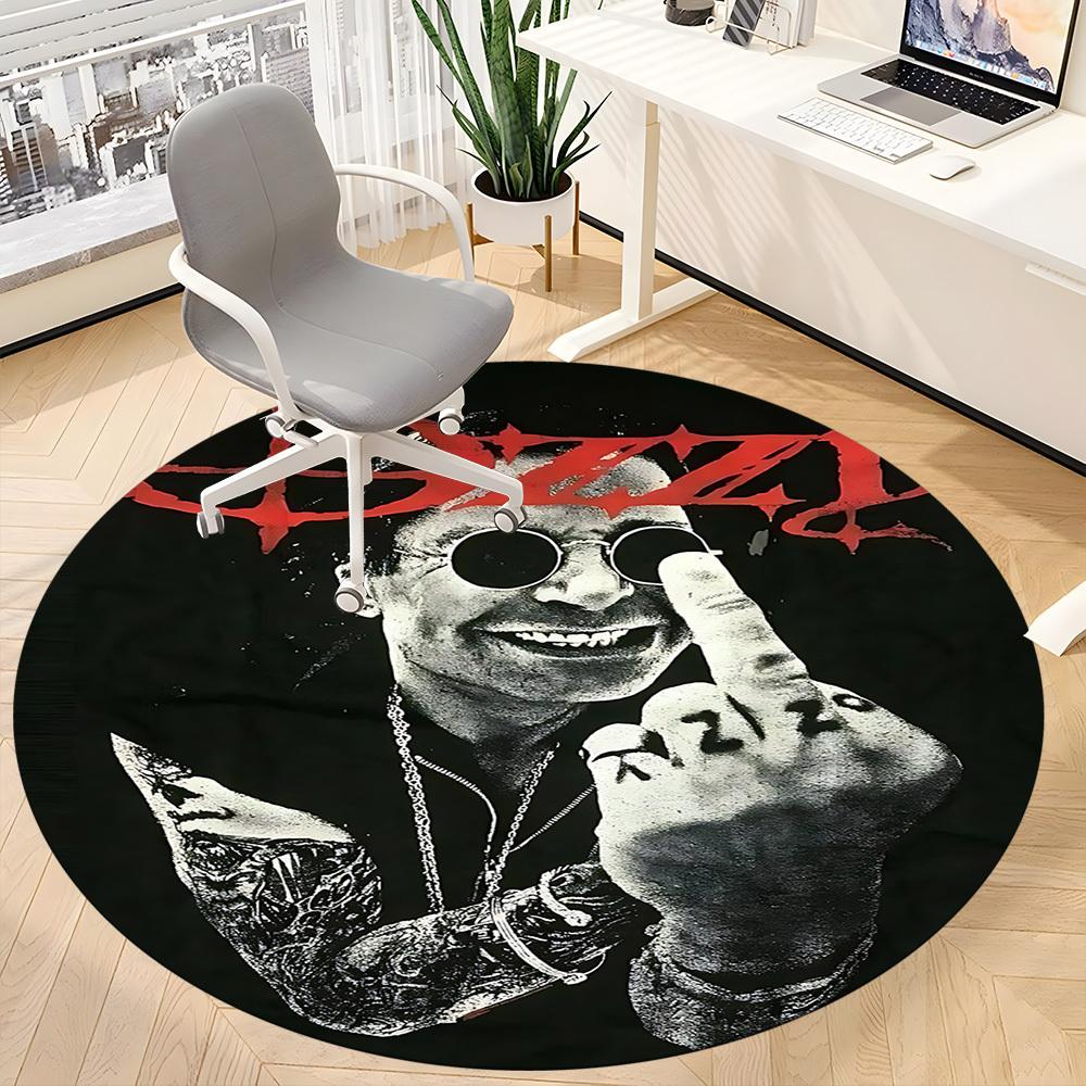 1PC Ozzy Osbourne Office Round Area Rug, Indoor Mat Suitable For Office, Under Office Chairs Bedroom Living Room Home Decor, Room Deco110