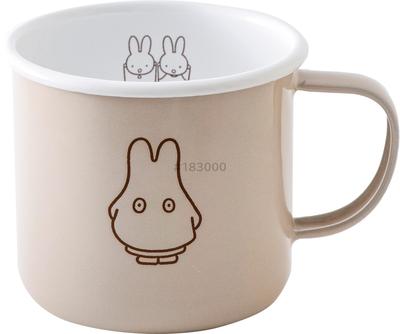 Fuji Emaljerad Miffy Pastellmugg, 8cm, Greige, Spök-Miffy Emalj