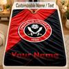 Flannel BlanketSheffield United FC Custom Name Text Personalized Soft Warm Throw Blanket Home Decor Gift