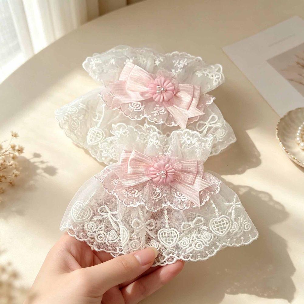 Ruffled Lace Lolita Wrist Cuffs Floral Lace Sweater Cuff Covers Hand Sleeves Maid Cosplay