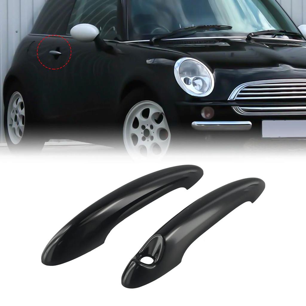 2Pcs Glossy Black Door Handle Covers For MINI For Cooper S R50 R52 R55 R56 R59 R61 Car Handle Cover Replacement Parts