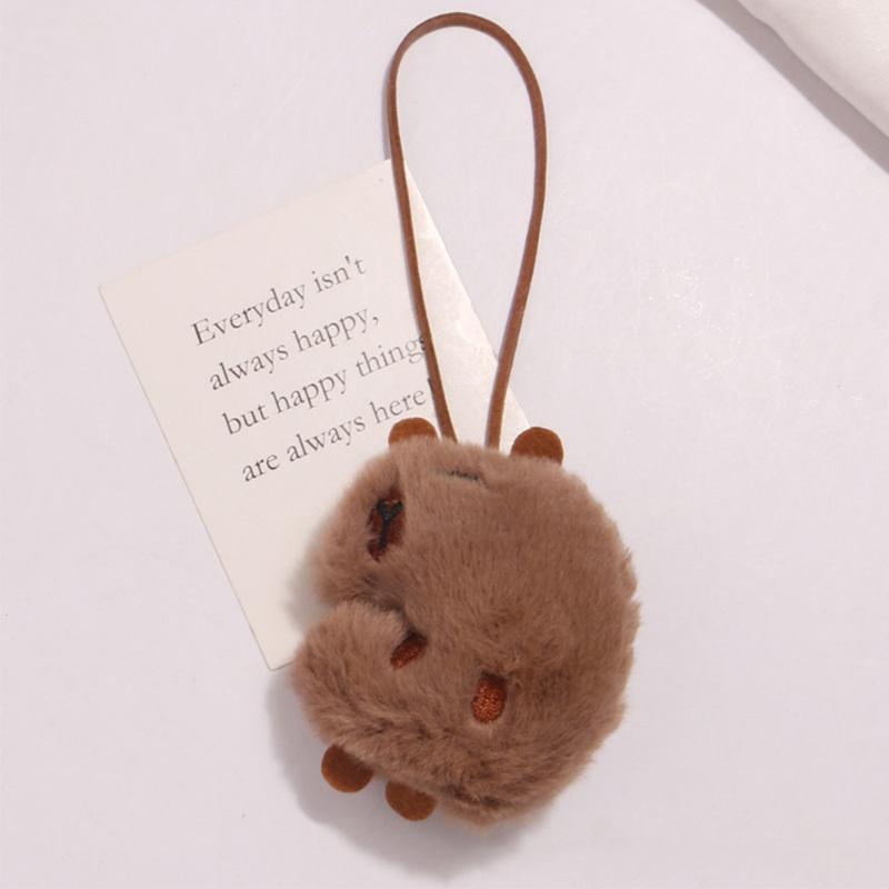 Cute Capybara Toy Keychain Charm Adorable Backpack Pendant Soft and Delicate Handmade Name Ornament for Bags Keychains