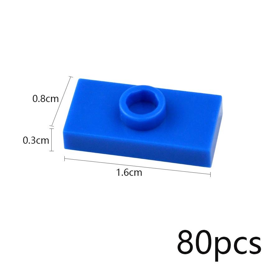 80Pcs MOC Assembles Particles Thin Brick 1x2 with 1 Stud Dots Plate Building Blocks Kid High-Tech Toys Compatible 15573 3794