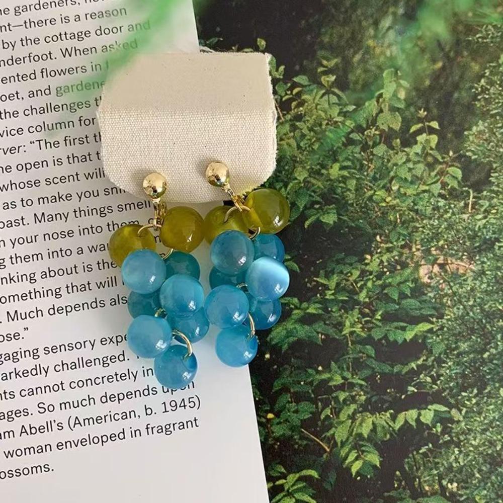 Korean Style Grape Earrings Bohemia Earrings Beads Earrings Sweet Fruit Dangle Earring  Summer
