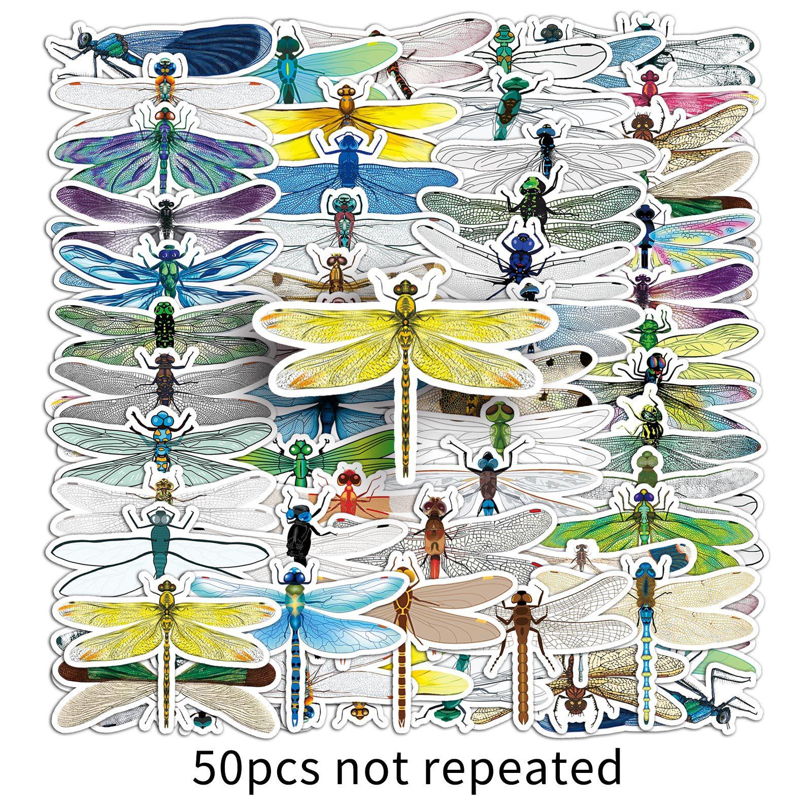 

50 Стрекоза Дудл Личность Мультяшное Насекомое Креативное Украшение Чехол для Мобильного Телефона Набор Наклеек для Водного Стакана Чемодана Водонепроницаемый