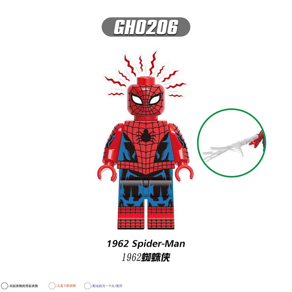 G0126 Superhero Series Peter Parker Shadow Crimson Flower Web Assembly Building Block Mini Doll Bag