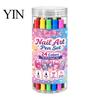 Creative Nail Art Accessories 12Pcs Dual Ended Pens Set, 24 Colors Markers with Double Brush Tips, Acrylic Quick Dry Water-Based Drawing Pen