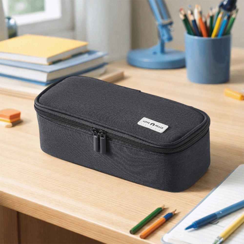 Portable Stationery Organizer Simple Pen Storage Bag Multifunctional Pencil Case School Supplies