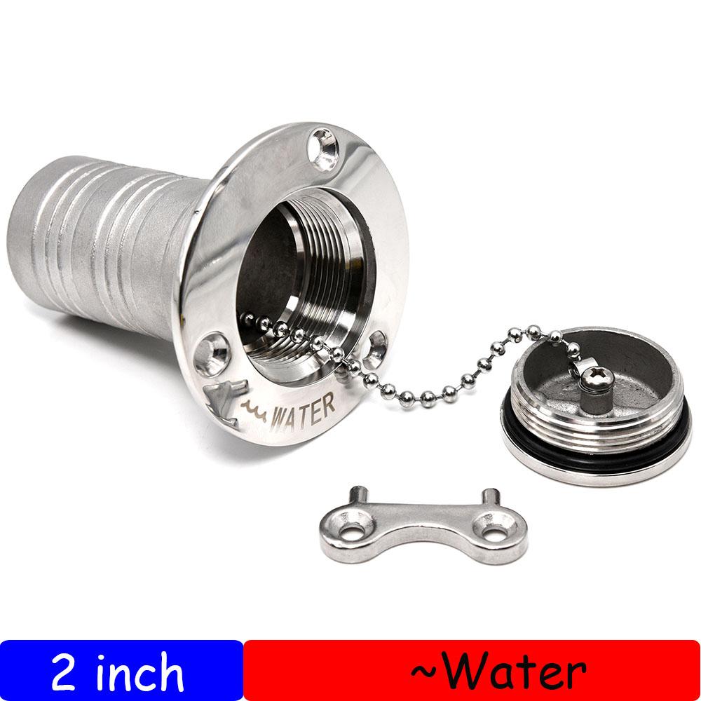 Stainless Steel Fuel Gas Water Waste Tank Deck Fill Filler Spare Cap Key Replace Plate Tool for Boat Marine Yacht 1.5/2"