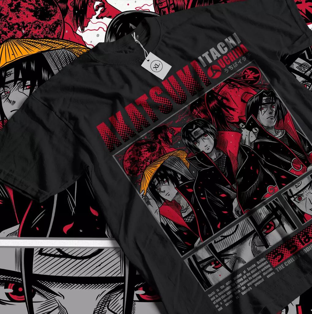 Itachi Uchiha T-Shirt Naruto Shippuden Japanese Anime Manga Style Shirt All Size