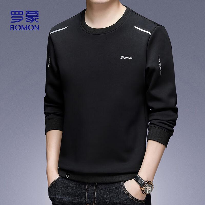 ROMON Men s Casual Round Neck Long Sleeve Sweatshirt YT05 XL