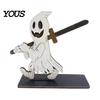 Solid Wood Roll Storage Halloween Paper Towel Holder, Wooden Skeleton/Ghost/Cat/Pumpkin/Witch Stand, Funny Party Supplies Gothic Organizer for Kitchen