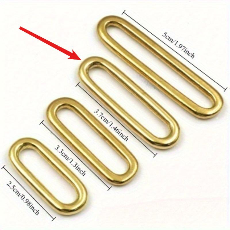 2pcs Molded Cast Solid Brass Oval Loop Ring Buckle Leather Craft Bag Luggage Shoulder Strap Webbing Belt Strap Keeper