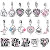 New In 925 Silver Charms Beads Love Mom Bag Shoes Heart Pendent Fit Original Bracelet For Women DIY Party Gifts