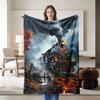 1 piece steam train theme flannel blanket, suitable for sofa, bed, office, ideal gift for family, friends, perfect for holidays.