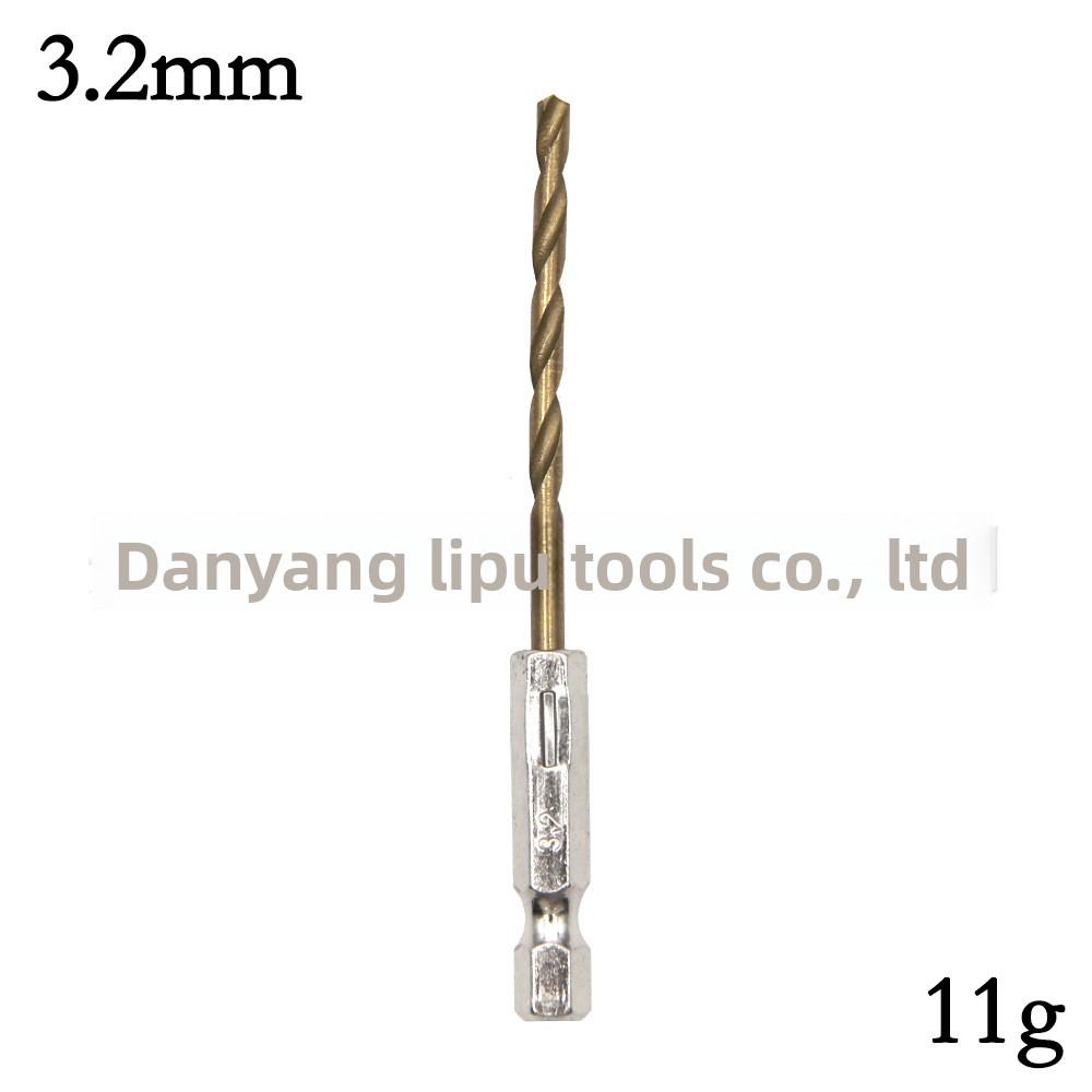 Set 13 Piese Burghie elicoidale cu coadă hexagonală placate cu titan 1,5 6,5 mm pentru mașină de găurit electrică, șurubelniță și șurubelniță pneumatică