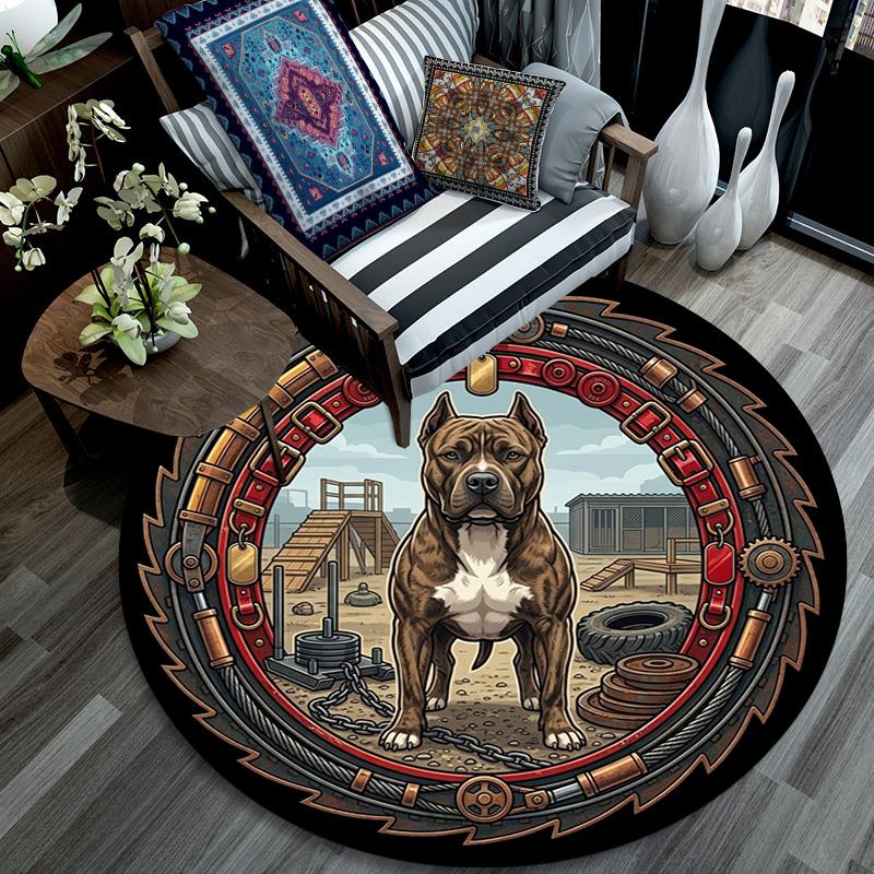 Mechanical Dog Strength Round Area Rug Under Office Chairs Bedroom Living Room Home Decor