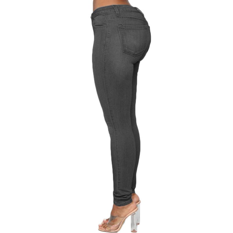 2026 New Fashion Slim Fit Women's Jeans, Solid Color Casual Pencil Pants