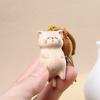 Beads Wood Kitty Dolls Pendant Weave Rope Carved Cat Keyring Wooden Carved Cat Keychain  Students