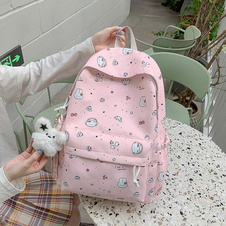 Schoolbag Cute Cartoon Kt Cat Schoolbag Female Junior High School Student Japanese Ins Niche Casual Simple Backpack College Student Travel Bag