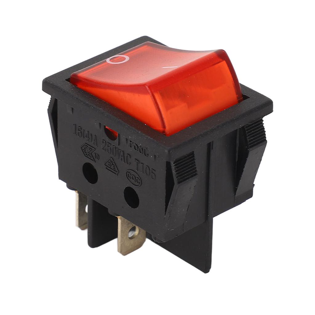 10PCS Square Rocker Switch with LED 2 Position 4 Pin ON OFF DPST Switch for Car Boat AC250V 16A 125V 20A
