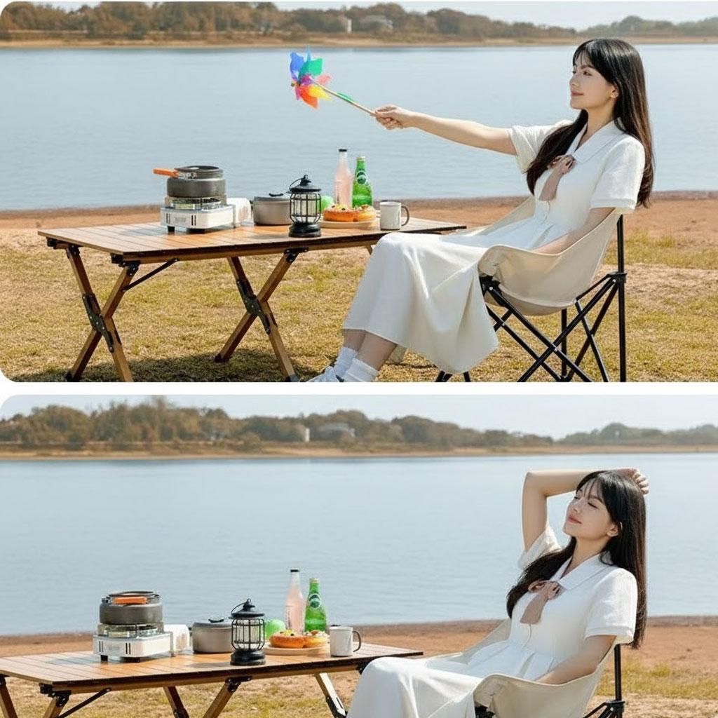 Portable Camping Moon Chair - Lightweight & Compact Folding Outdoor Chair, Ergonomic Leisure Seat for Hiking, Beach, Picnic,