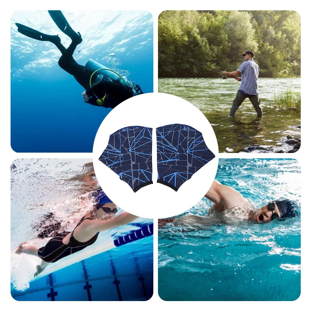 1 Pair Aquatic Swimming Training Gloves Webbed Swim Gloves Fingerless Water Resistance Training Gloves for Diving Surfing