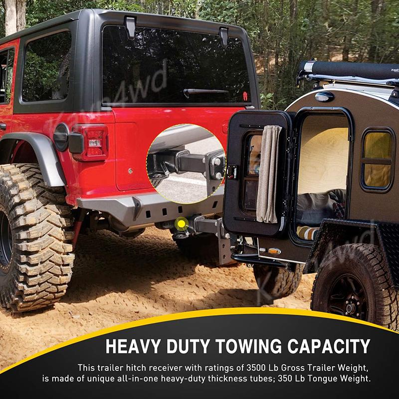 Accessori Esterni Off Road Kit Ricevitore Gancio di Traino per Paraurti Posteriore da 2 Pollici per Jeep Wrangler JK JL Gladiator JT 2007-2025
