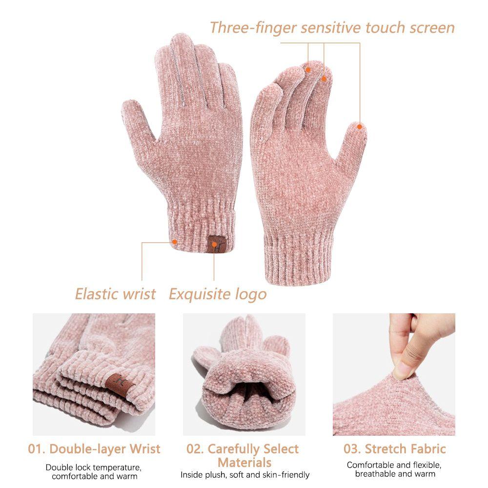 Men Women Knitted Beanie Cap Beanie Hat Ladies Hat Hat Scarf Gloves Set Warm Touchscreen Gloves