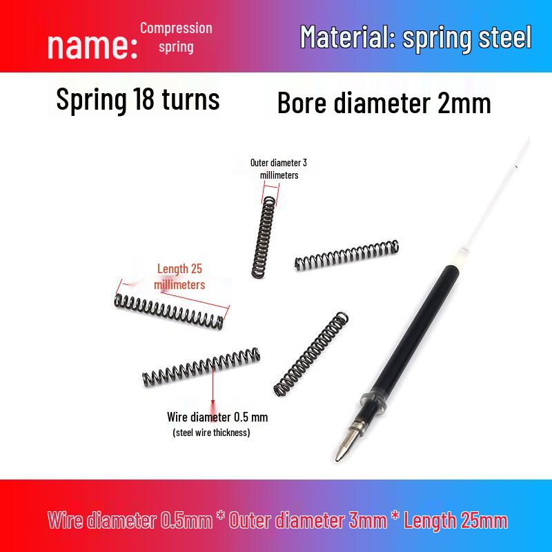 0.5mm Diameter Spring Steel Compression Spring for Precision Experiments and Miniature Helmet