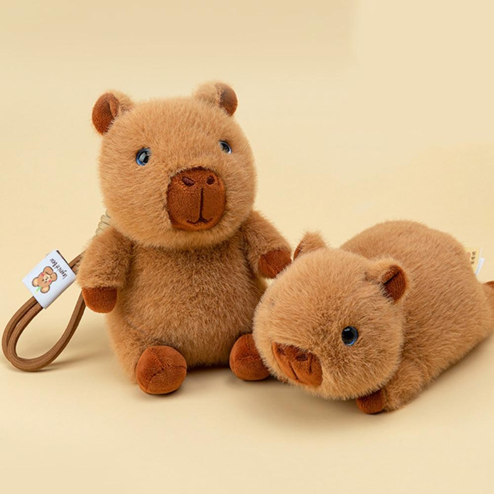 

PP Cotton Plush Capybara Bag Pendant Stuffed Doll Cartoon Animal Keychain Women 22cm plush doll